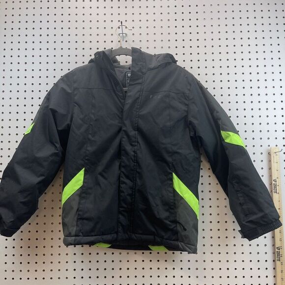 Warehouse Other - Mountain Warehouse Snow Fleece Lined Hooded Kids Jacket Blk/Neon Grn Size 11-12